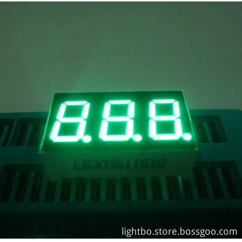 Common Anode 3 Digit 0.36" Ultra Green 7-segment Led Display